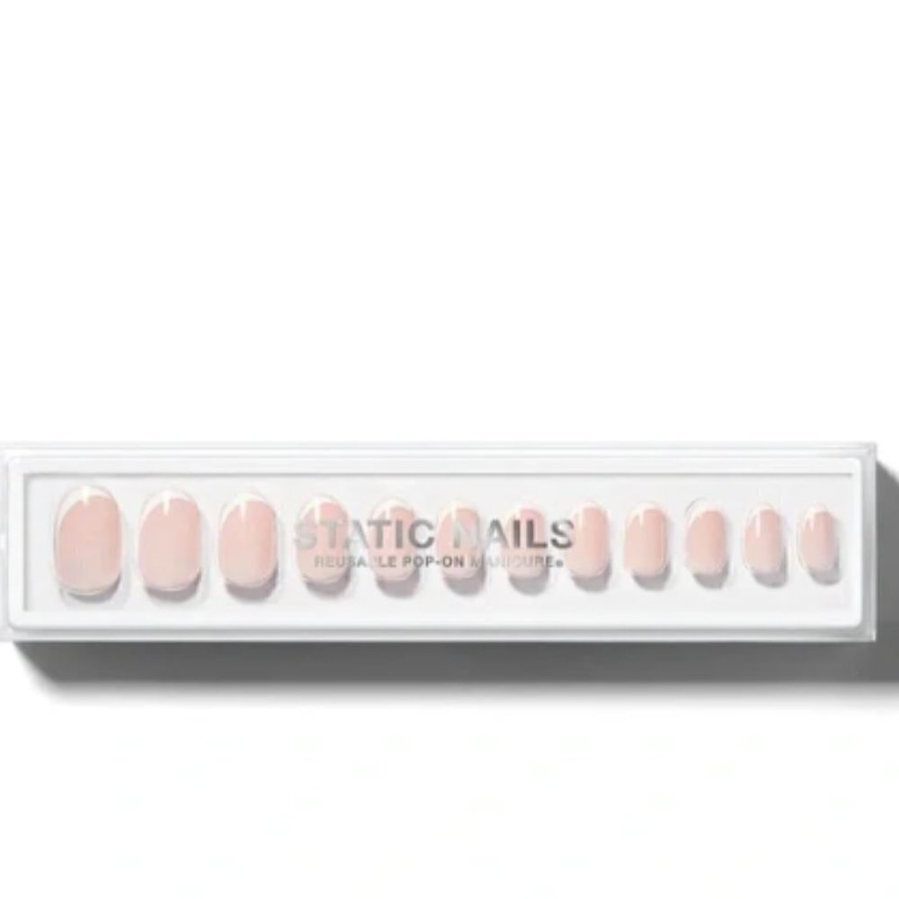 NWT Static Nails Reusable Curved French Tip Pop-On Manicures